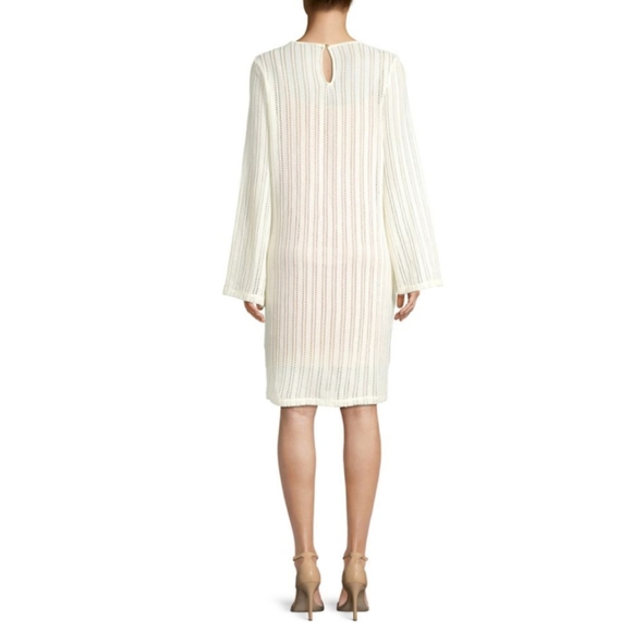 🔥MICHAEL KORS Boho Bell-Sleeve Shift Bone Dress - Picture 2 of 7